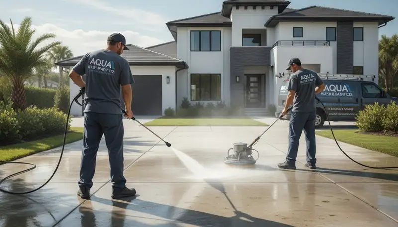San Mateo, CA concrete pressure cleaning removes moss, stains, and grime from exterior surfaces