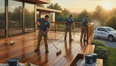 Professional deck sealing service in San Mateo, CA protects wood from moisture and UV damage