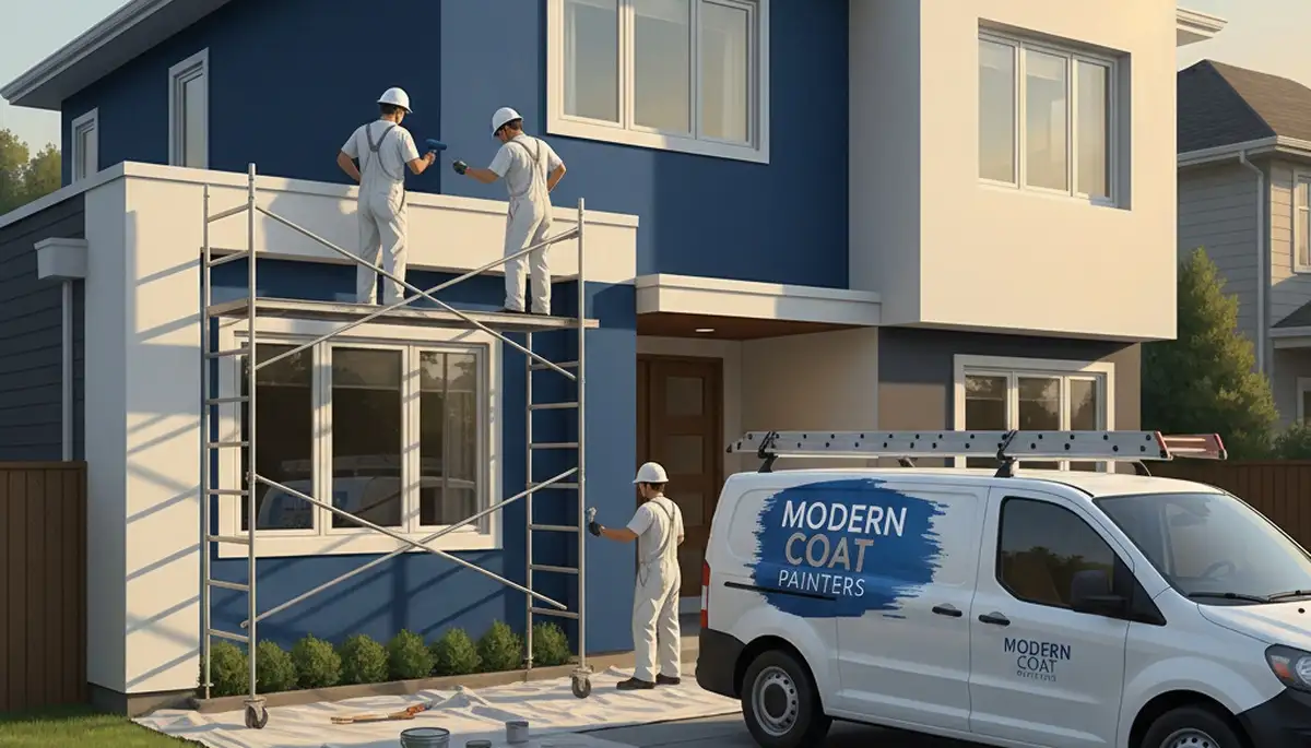 San Mateo, CA painters applying exterior house paint for durable, weather-resistant home protection
